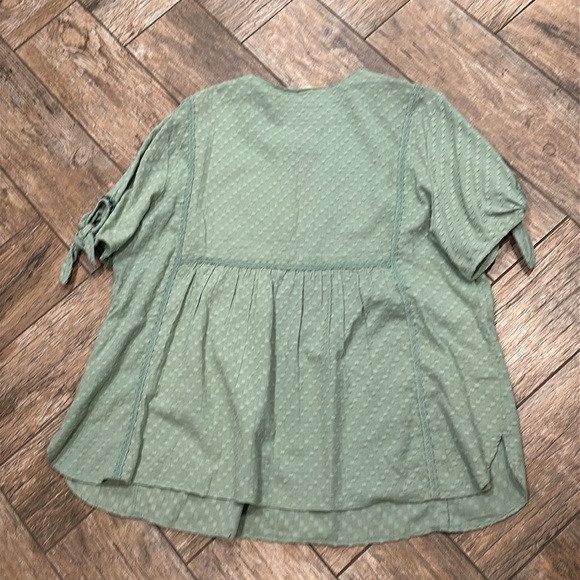 Double D Ranch Rose Scroll Top Boho Blouse Green size XL - Picture 7 of 7